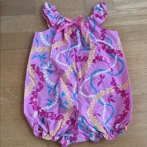 Hawaiian Floral Pink Baby Romper for baby
